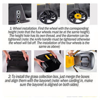 Trade Shop - Tosaerba Elettrico 1200 W Taglio 32 Cm Capacità Cesto 30 Lt A Batteria Per Giardini         