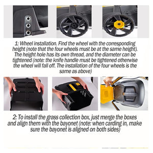 Trade Shop - Tosaerba Elettrico 1200 W Taglio 32 Cm Capacità Cesto 30 Lt A Batteria Per Giardini         