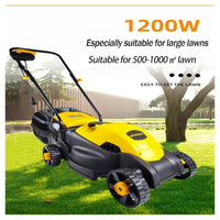 Trade Shop - Tosaerba Elettrico 1200 W Taglio 32 Cm Capacità Cesto 30 Lt A Batteria Per Giardini         