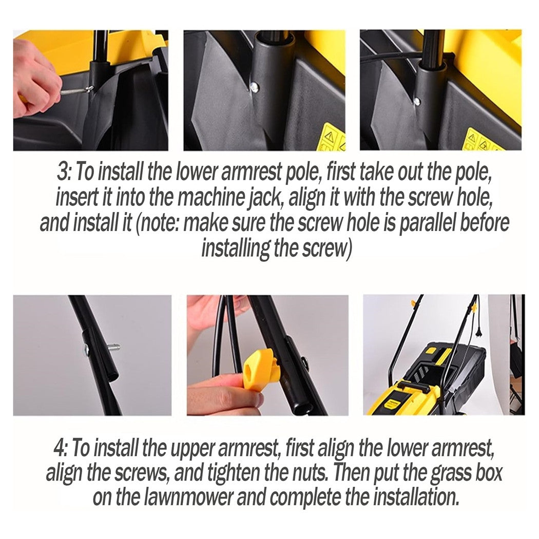 Trade Shop - Tosaerba Elettrico 1200 W Taglio 32 Cm Capacità Cesto 30 Lt A Batteria Per Giardini         