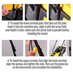 Trade Shop - Tosaerba Elettrico 1200 W Taglio 32 Cm Capacità Cesto 30 Lt A Batteria Per Giardini         