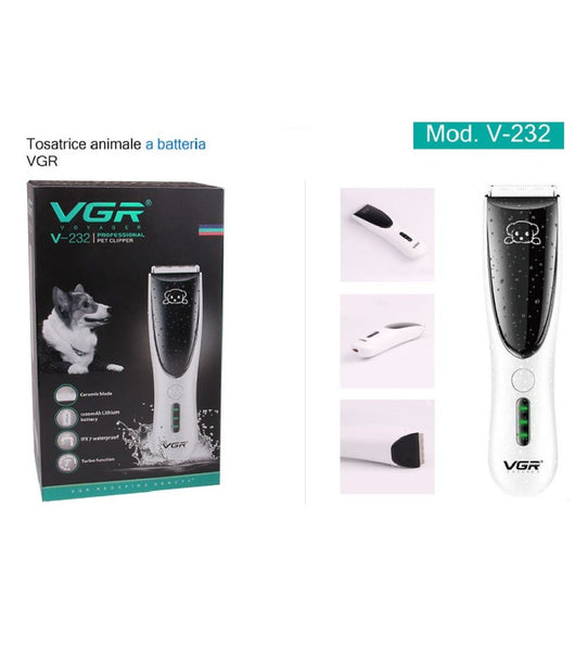 Tosatrice Per Animali Elettrico Ricaricabile Usb A Batteria Professionale V-232         