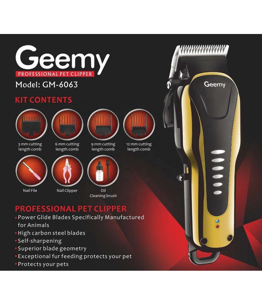 Trade Shop - Tosatrice Professionale Per Cani Animali Domestici Ricaricabile Cordless Gm-6063 -