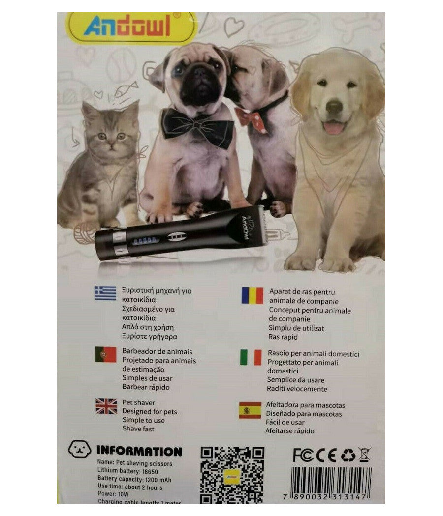 Tosatrice Senza Fili Cani Gatti Rasoio Elettrico Tosatore Ricaricabile Q-t180         