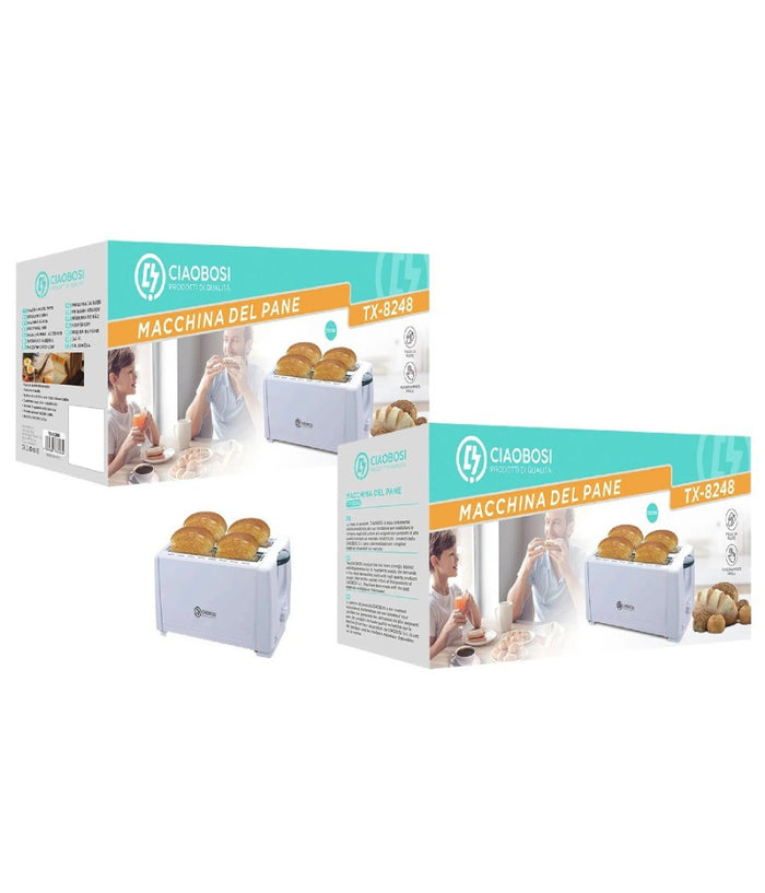 Tostapane Classico Tosta Fette Pane Multifunzione 1200w Vassoio Briciole Tx-8248         