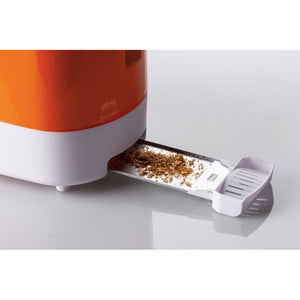Tostapane con Pinze per 2 fette - 9 Gradi di Doratura - 700 Watt - Bianco e Arancio