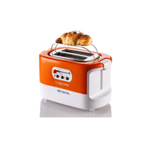 Tostapane con Pinze per 2 fette - 9 Gradi di Doratura - 700 Watt - Bianco e Arancio