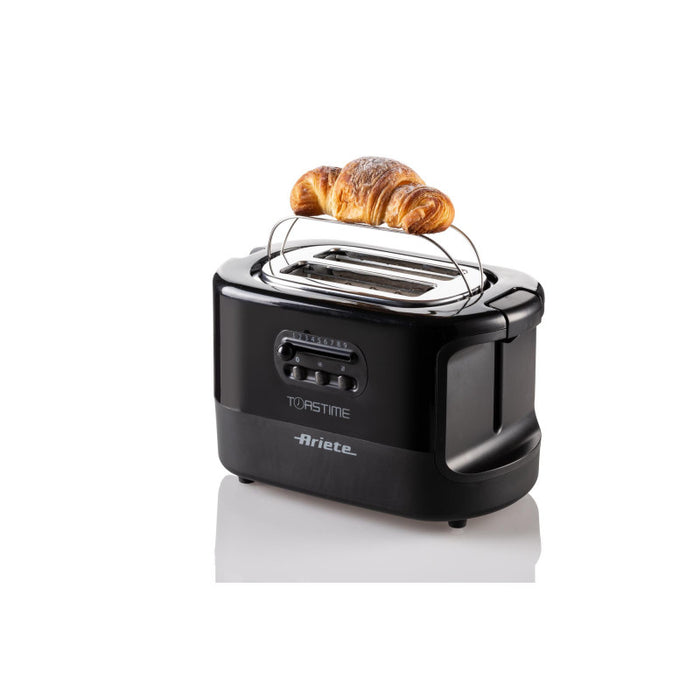 Tostapane con Pinze per 2 fette - 9 Gradi di Doratura - 700 Watt - Nero