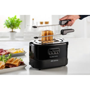 Tostapane con Pinze per 2 fette - 9 Gradi di Doratura - 700 Watt - Nero
