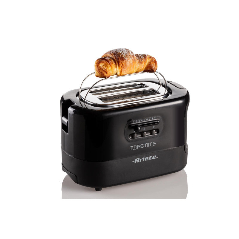 Tostapane con Pinze per 2 fette - 9 Gradi di Doratura - 700 Watt - Nero