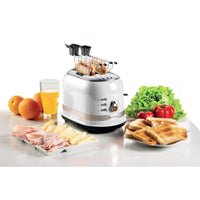 Tostapane Moderna con Pinze - 6 Gradi di Doratura - Scongelamento - Bianco