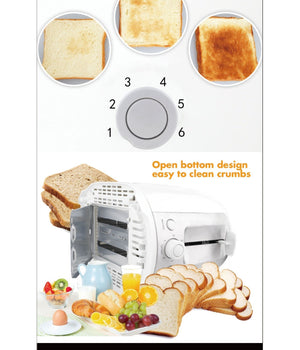 Tostapane Per 2 Fette 750 W 6 Livelli Funzione Scongelamento Toast Bianco         