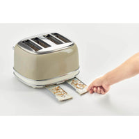 Tostapane Vintage 4 Fette - 6 Livelli di Tostatura, Funzione Defrost - Beige
