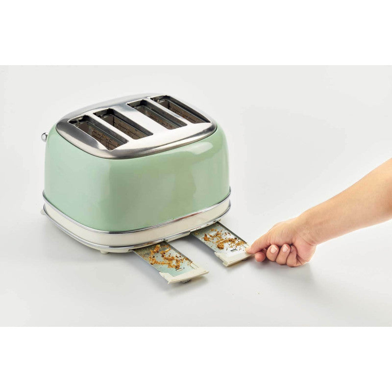 Tostapane Vintage 4 Fette - 6 Livelli di Tostatura, Funzione Defrost - Verde