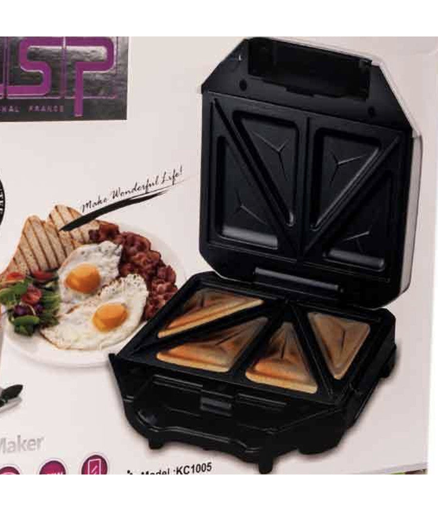 Tostiera Elettrica Piastra Grill Sandwich Antiaderente Tostapane Elettrico 750w         