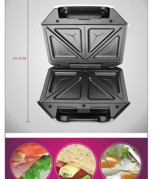 Tostiera Elettrica Piastra Grill Sandwich Antiaderente Tostapane Elettrico 750w         