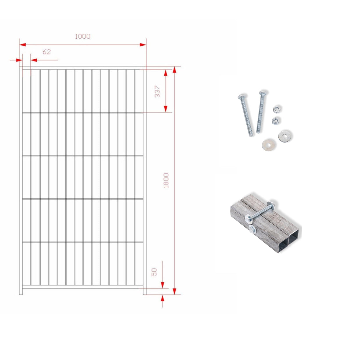 Box per cani da esterno zincatura elettrolitica 200x200x altezza 180 centimetri
