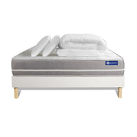 Pacchetto letto completo - Materasso 160x200cm + Box spring con doghe (kit) + 2 cuscini + Piumino - Actilatex Touch