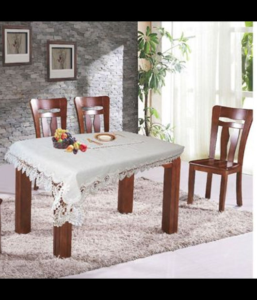 Tovaglia Copritavola Elegante Festa Pizzo Ricamo Rettangolare 140x180 140x240 Cm     -140x240   -