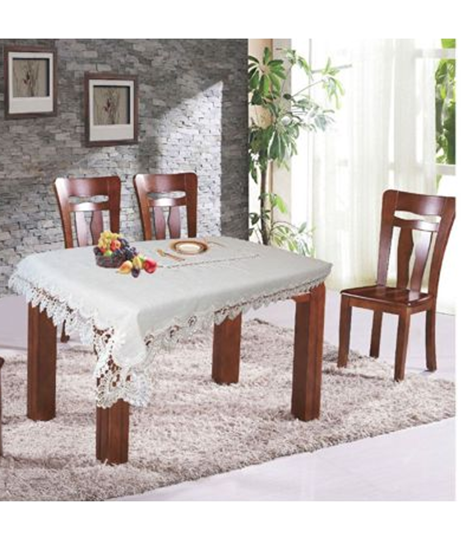 Tovaglia Copritavola Elegante Festa Pizzo Ricamo Rettangolare 140x180 140x240 Cm         