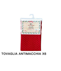 Tovaglia Natalizia Antimacchia Impermeabile Christmas Tessuto Rosso 6 Posti         