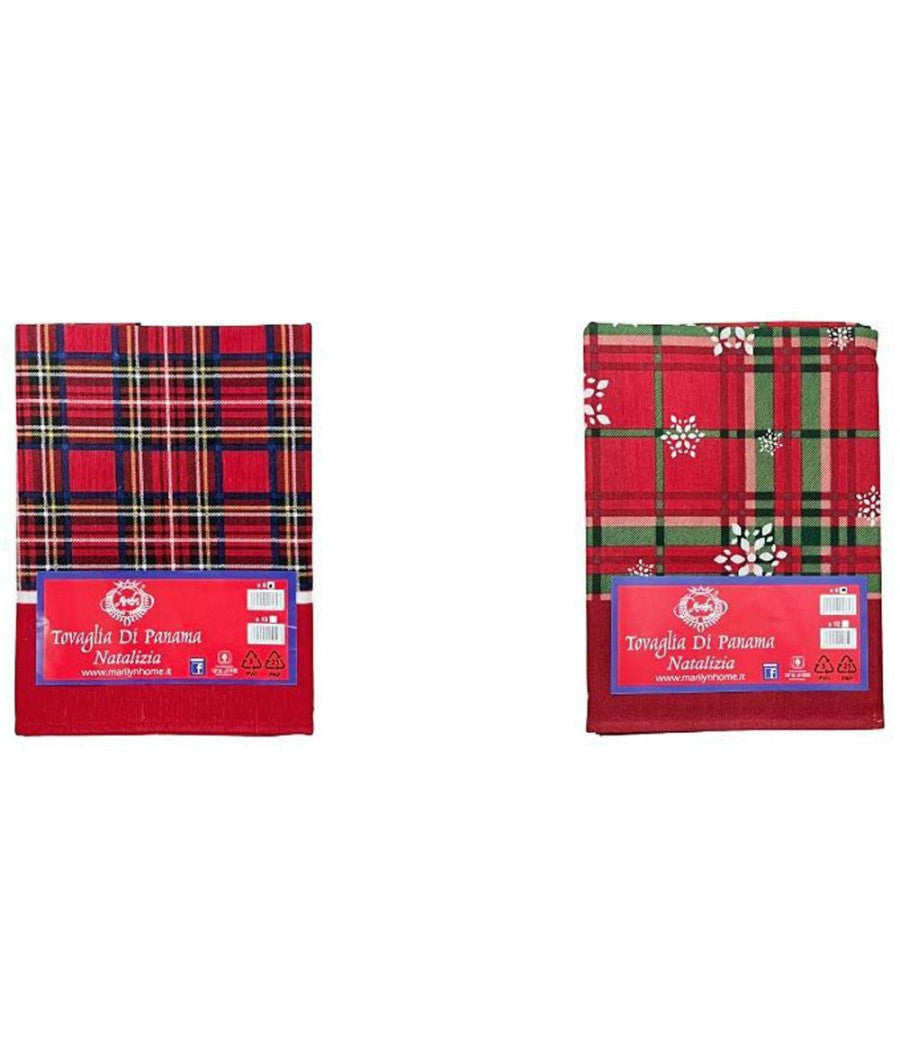 Tovaglia Natalizia Panama Tessuto Resistente Tema Natale Varie Fantasie 6 Posti         