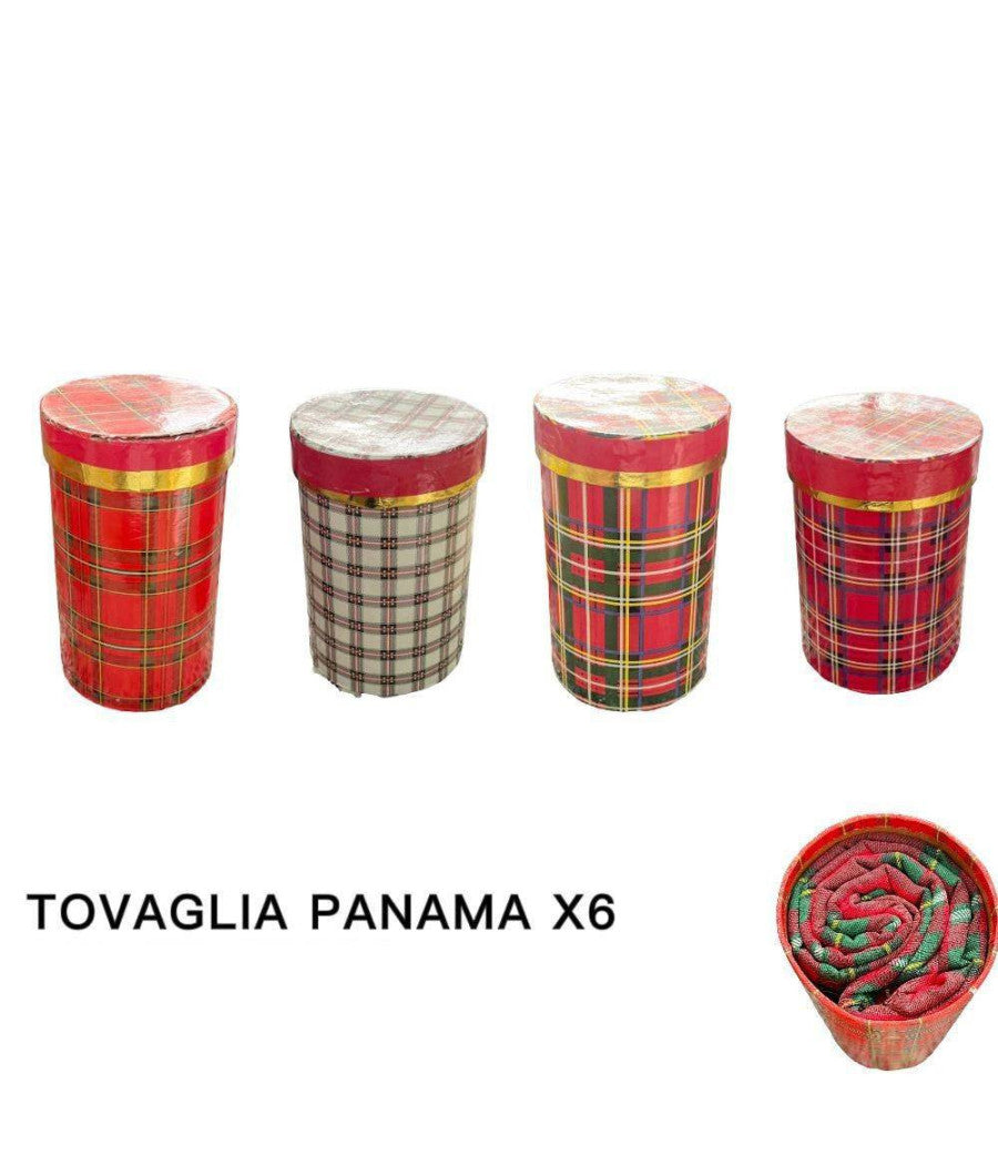 Tovaglia Natalizia Tessuto Panama Con Box Tema Natale Varie Fantasie 6 Posti         