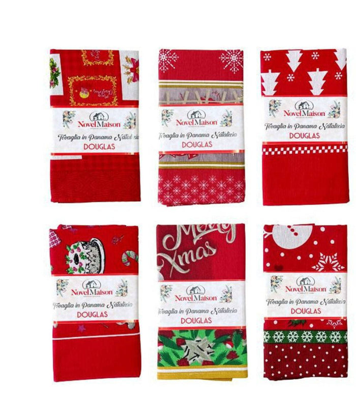 Tovaglia Natalizia Tessuto Panama Resistente Tema Natale Varie Fantasie 12 Posti         