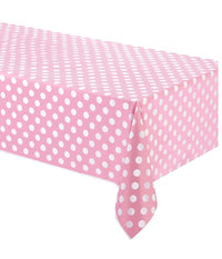 Tovaglia Plastica Per Feste Rosa Pois Compleanni Matrimonio Battesimo Party         