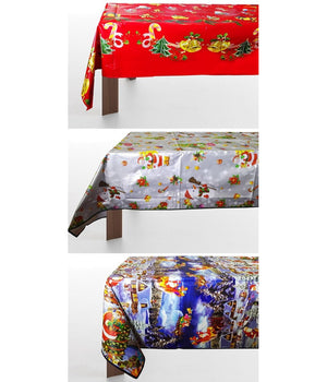 Tovaglia Plastificata Rettangolare Natalizia 120 X 160 Cm Anche Come Copritavolo         