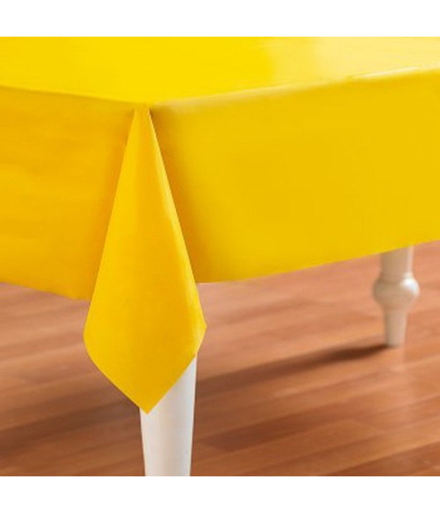 Tovaglia Plastificata Rettangolare Tavolo Tavola 137x183cm Gialla         