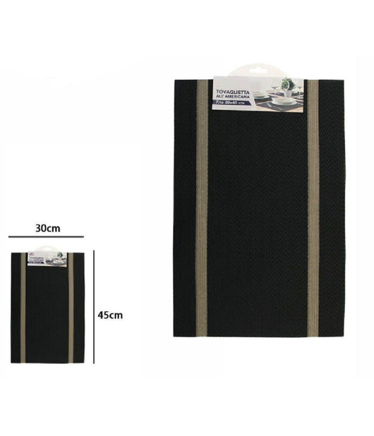 Tovaglietta Tovagliette Colazione All'americana Cucina Tavola 30x45cm 72286 Nera         