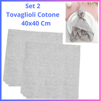 Set 2 Tovaglioli cotone da tavola canovacci cucina strofinacci design tovagliolo