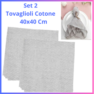 Set 2 Tovaglioli cotone da tavola canovacci cucina strofinacci design tovagliolo