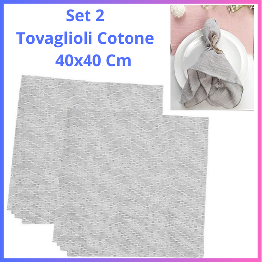 Set 2 Tovaglioli cotone da tavola canovacci cucina strofinacci design tovagliolo