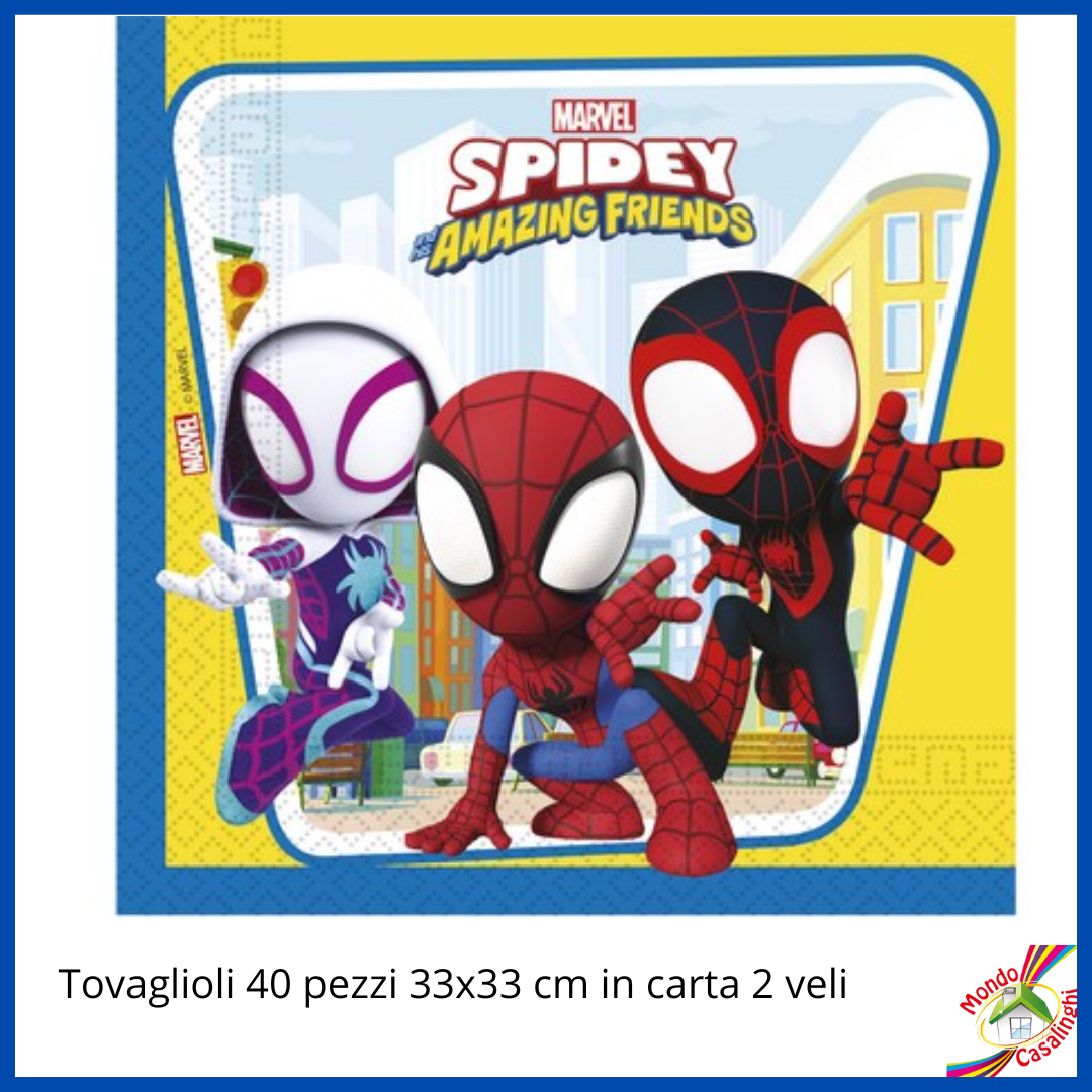 kit set festa  a tema spidey and his amazing friends party addobbi compleanno bambino marvel , palloncino , piatti ,bicchieri , tovaglioli