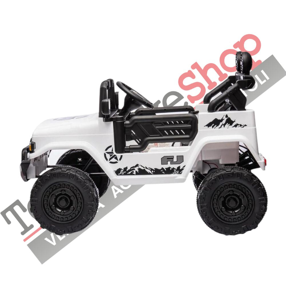 Tecnobike Shop Auto Macchina Elettrica per Bambini Toyota Fj Cruiser Ride-on 12V-Bianco
