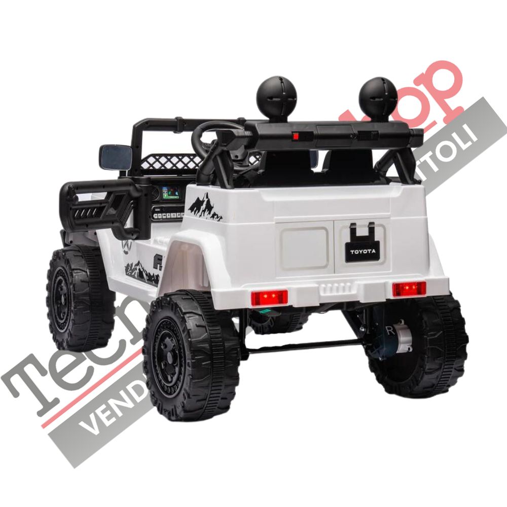 Tecnobike Shop Auto Macchina Elettrica per Bambini Toyota Fj Cruiser Ride-on 12V-Bianco