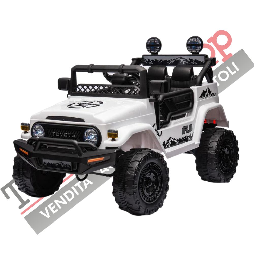 Tecnobike Shop Auto Macchina Elettrica per Bambini Toyota Fj Cruiser Ride-on 12V-Bianco