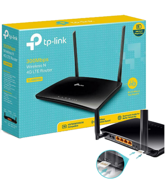 Tp-link Tl-mr6400 Router Wireless 4g Lte Wi-fi N300 Con Sim Scheda Dati Modem         