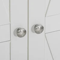 Mobile da Bagno, Mobile da Archiviazione, con Due Armadi a Doppia Porta in Vetro Temperato, 60 x 30 x 160 cm, Bianco