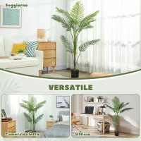 Pianta Finta Palma Areca Alta 150 cm per Interni con Vaso, Decorazione per Casa e Ufficio, Verde