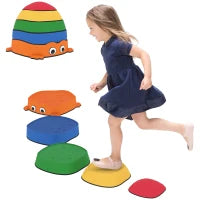 Percorso di Equilibrio per Bambini di 5 Pezzi. Antiscivolo. per Interno ed Esterno, 33.5x33.5x28 cm, Multicolore