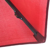 Ombrellone da Giardino a Braccio Ø3x2.4  m con Manovella e 8 Strisce LED a Energia Solare, Rosso scuro