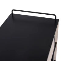 Carrello da Cucina Multiuso Moderno con Ruote Cassetto Anta in Legno Rovere, 76,5x40x82cm