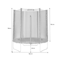 Trampolino 180cm con rete di protezione, verde