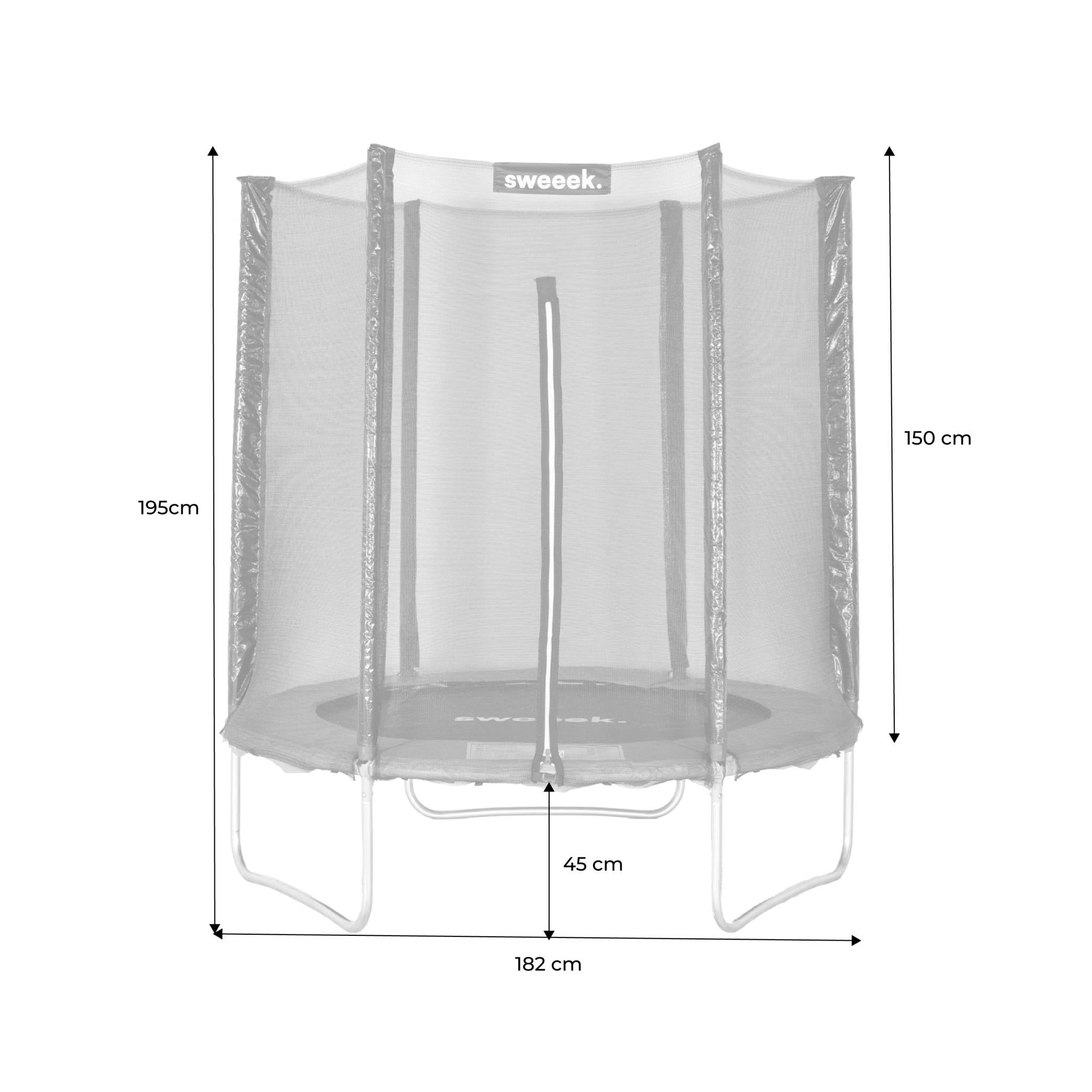 Trampolino 180cm con rete di protezione, verde