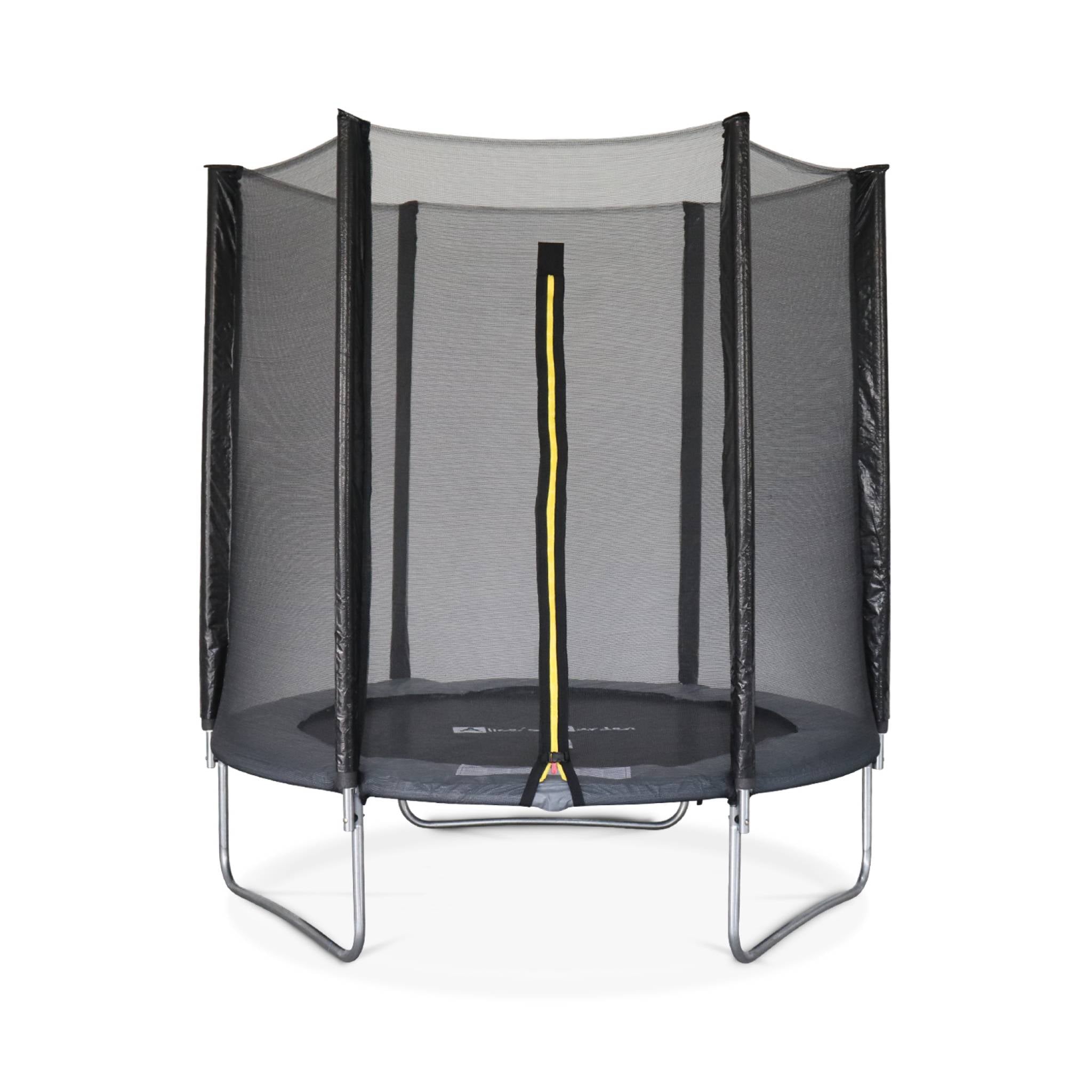 Trampolino 180cm con rete di protezione, grigio