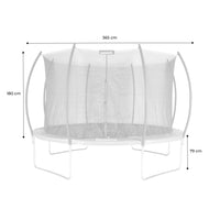 Trampolino 370cm rete interna, grigio