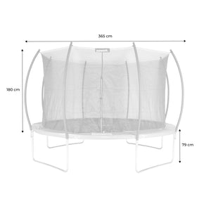 Trampolino 370cm rete interna, grigio